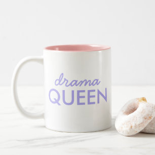 Caneca De Café Em Dois Tons Drama Queen Trendy Modern Purple Girly Cote Art