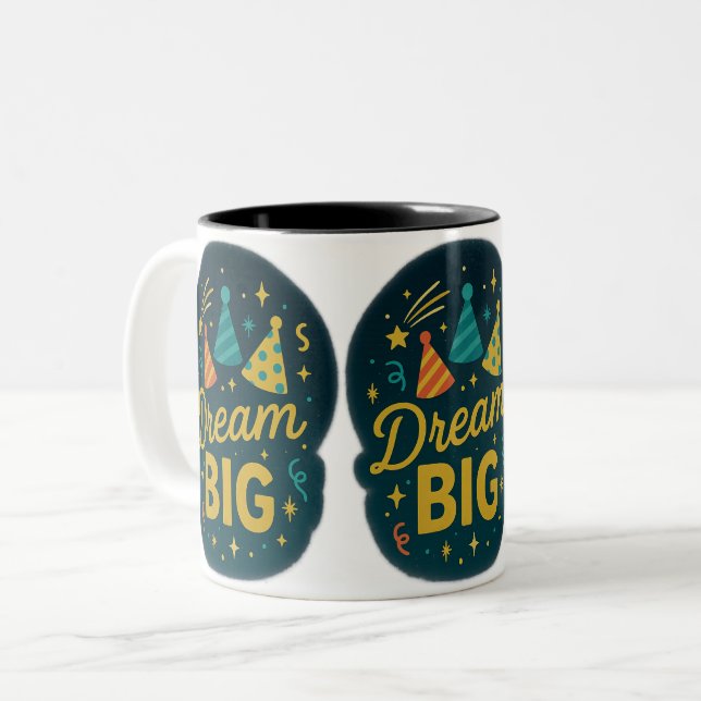 Caneca De Café Em Dois Tons Dream Big Stars (Frente Esquerda)
