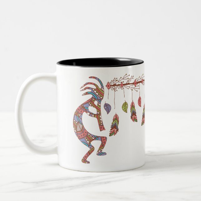 Caneca De Café Em Dois Tons Dream Catcher Kokopelli Coffee Mug De Dois Ossos (Esquerda)