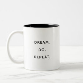 Caneca De Café Em Dois Tons Dream Do Repeat Inspirational Motivational Mug