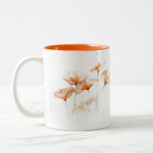 Caneca De Café Em Dois Tons Dreamy Orange Florals