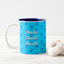 Caneca De Café Em Dois Tons Dreidel Dreidel Dreidel Dreidel