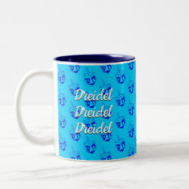 Caneca De Café Em Dois Tons Dreidel Dreidel Dreidel Dreidel
