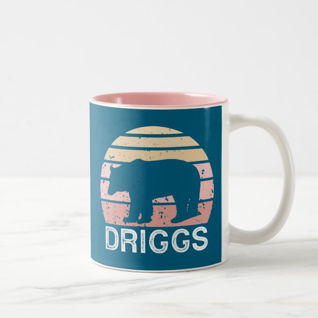 Caneca De Café Em Dois Tons Driggs Idaho Retro Bear (Direita)