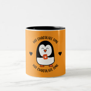 Caneca De Café Em Dois Tons Drinker de Pinguim Chocolate Quente 