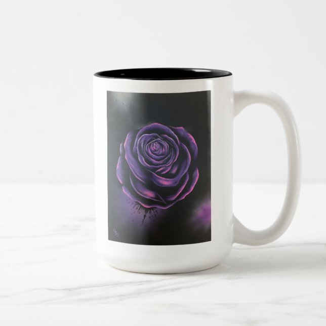 Caneca De Café Em Dois Tons Drinkware de Mug "Rosa Roxo" (Direita)
