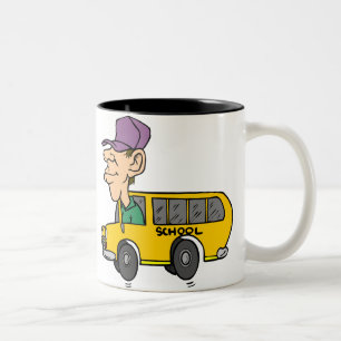 Caneca De Café Em Dois Tons Driver de Barramento Escolar