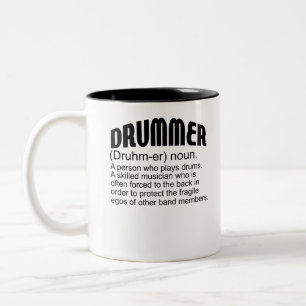 Caneca De Café Em Dois Tons Drummer Druhm-er Uma Pessoa Que Joga Drum Um Capac