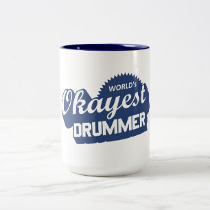 Caneca De Café Em Dois Tons Drummer Mais Alto do Mundo