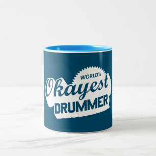 Caneca De Café Em Dois Tons Drummer Mais Alto do Mundo