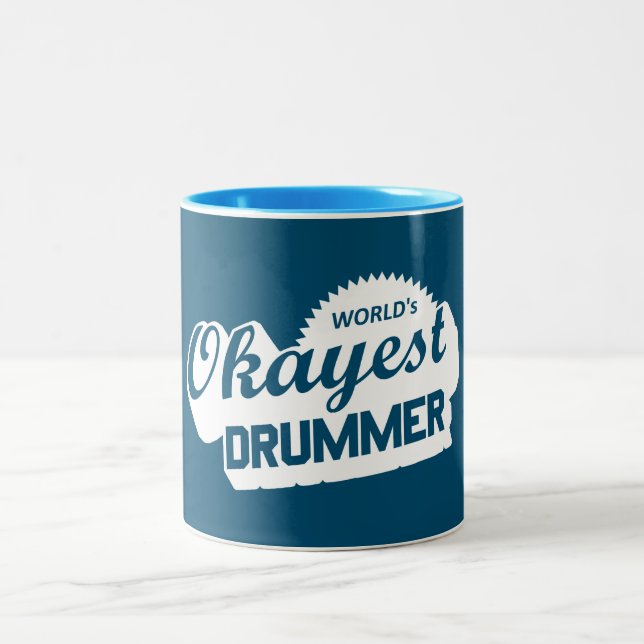 Caneca De Café Em Dois Tons Drummer Mais Alto do Mundo (Centro)