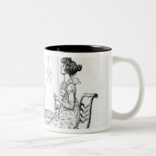 Caneca De Café Em Dois Tons Duas ou três jovens senhoras ofendidas