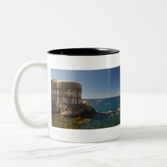 Caneca De Café Em Dois Tons Dubrovnik, Croácia. Fort Bokar. (Esquerda)