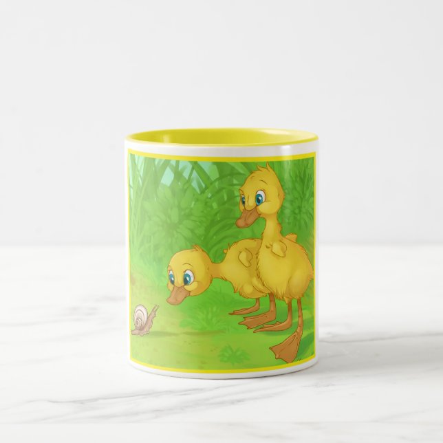 Caneca De Café Em Dois Tons Duckings e o caracol (Centro)