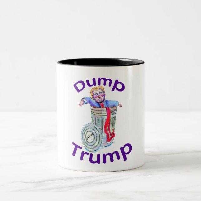 Caneca De Café Em Dois Tons Dump Trump Coffee Mug (Centro)