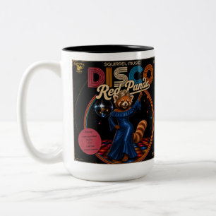 Caneca De Café Em Dois Tons Duo de Panda Vermelho Disco