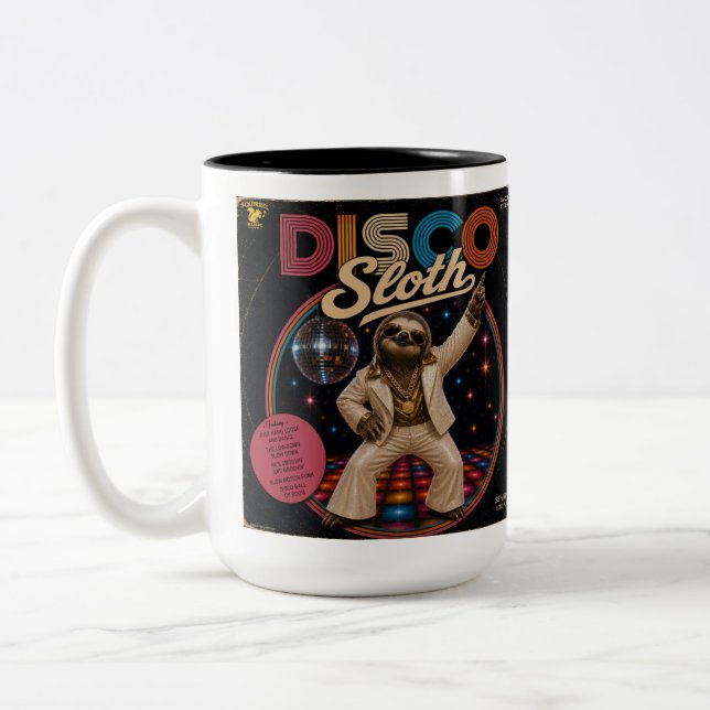 Caneca De Café Em Dois Tons Duo de Preguiça Disco (Esquerda)