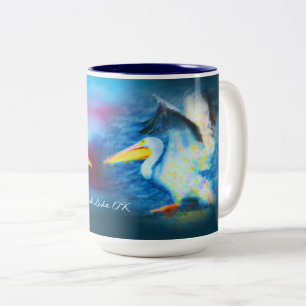 Caneca De Café Em Dois Tons duo pelicans 19