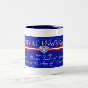 Caneca De Café Em Dois Tons Duque Real Casado e Duquesa de Cambridge