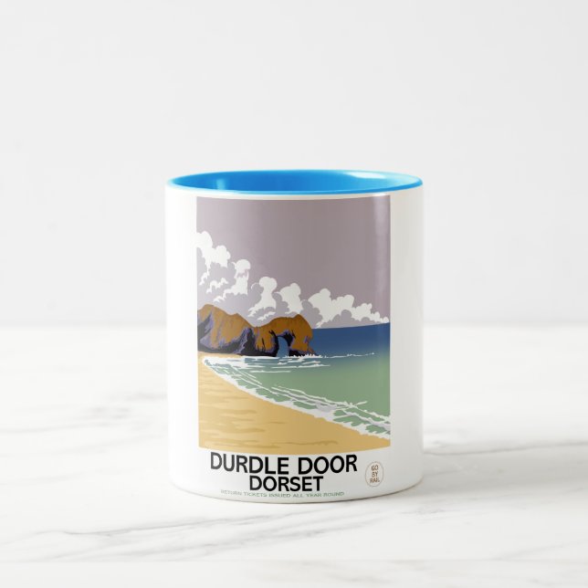 Caneca De Café Em Dois Tons Durdle Door Dorset (Centro)