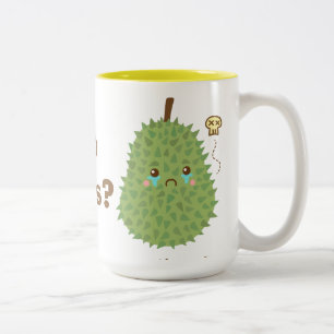 Caneca De Café Em Dois Tons Durião Triste que não recebe abraços