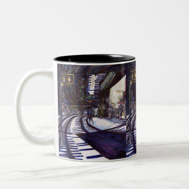 Caneca De Café Em Dois Tons Dusting the Piano (Esquerda)