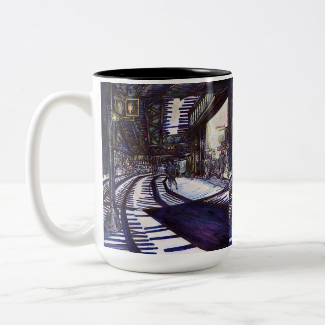 Caneca De Café Em Dois Tons Dusting the Piano (Esquerda)