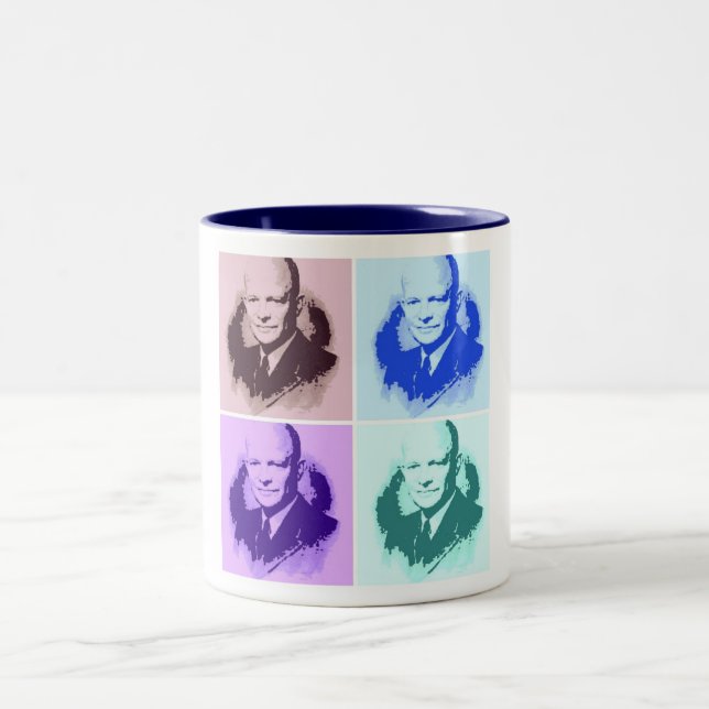 Caneca De Café Em Dois Tons Dwight D Eisenhower (Centro)
