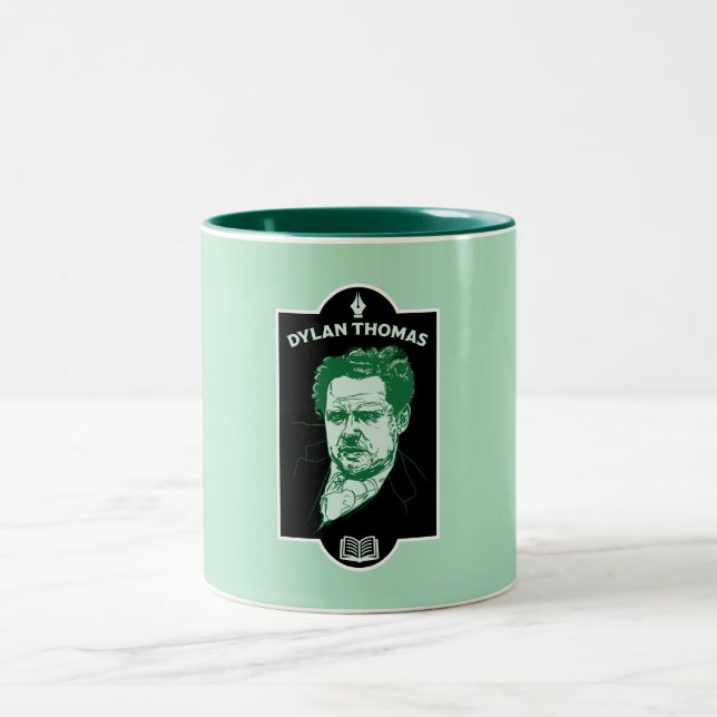 Caneca De Café Em Dois Tons Dylan Thomas Welsh Poet (Centro)