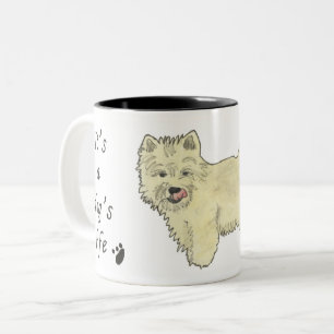 Caneca De Café Em Dois Tons É a Design de uma citação de arte de cachorro Cach