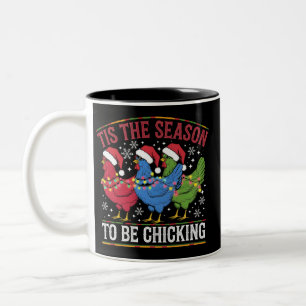 Caneca De Café Em Dois Tons É a Época de Ser uma Galinha no Natal Frango Weste