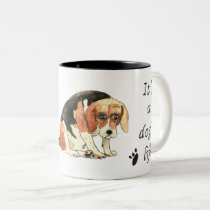 Caneca De Café Em Dois Tons É a vida de um cão Slogan de Arte de Cachorro En