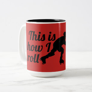 Caneca De Café Em Dois Tons É assim que eu faço, patinadora Roller Derby