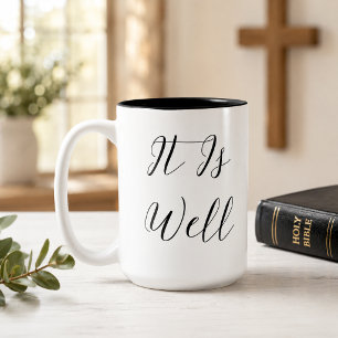 Caneca De Café Em Dois Tons É Bem Com A Minha Alma Cristã Preta