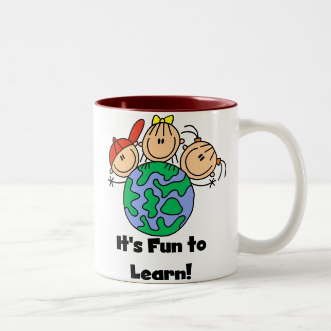 Caneca De Café Em Dois Tons É Divertido Aprender (Direita)