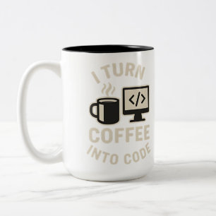 Caneca De Café Em Dois Tons É engraçado que converta café em código