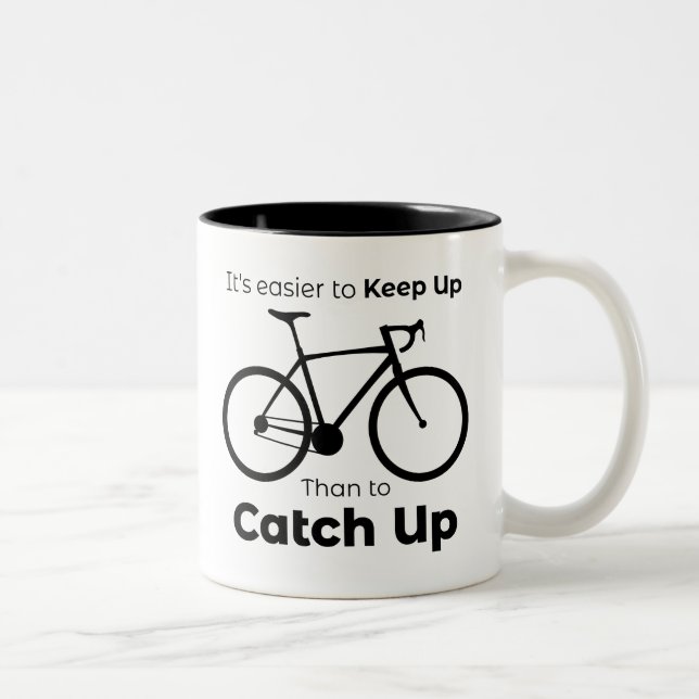 Caneca De Café Em Dois Tons É mais fácil continuar do que pegar ciclismo (Direita)