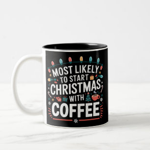 Caneca De Café Em Dois Tons É Mais Provável Começar O Natal Com A Família Do C