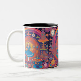 Caneca De Café Em Dois Tons É o Tea Time Alice Mugs