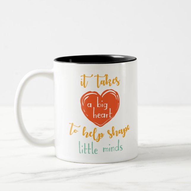 Caneca De Café Em Dois Tons é preciso um grande coração para ajudar a formar m (Esquerda)