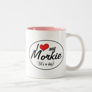 Caneca De Café Em Dois Tons É um cão! Eu amo meu Morkie