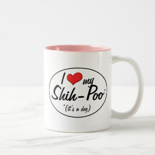 Caneca De Café Em Dois Tons É um cão! Eu amo meu Shih-Poo