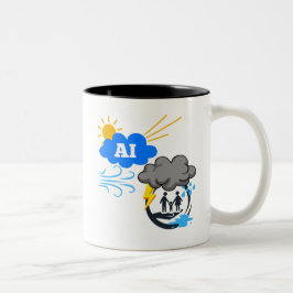 Caneca De Café Em Dois Tons É um Vento Ill que Explode a Plataforma de Nuvem A