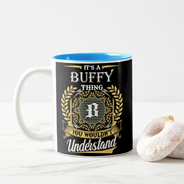 Caneca De Café Em Dois Tons É Uma Coisa de Buffy Que Você Não Pode Entender (Com Donut)