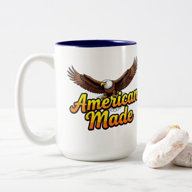 Caneca De Café Em Dois Tons Eagle American Made (Com Donut)