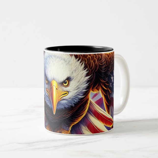 Caneca De Café Em Dois Tons Eagle Art (Frente Esquerda)