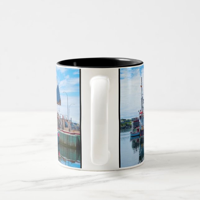 Caneca De Café Em Dois Tons East coast Boats (Alça)
