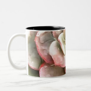 Caneca De Café Em Dois Tons Echeveria Cactus - Pintura acrílica suculenta