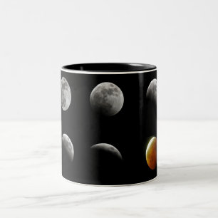 Caneca De Café Em Dois Tons Eclipse de Lua Completa