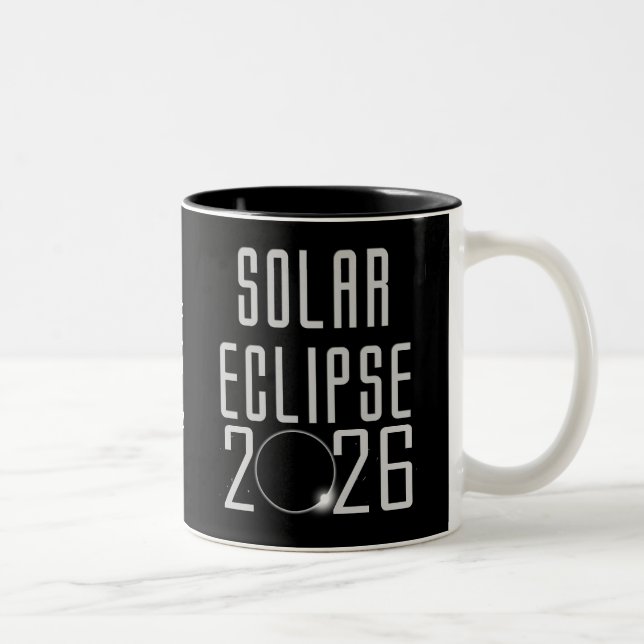 Caneca De Café Em Dois Tons Eclipse Solar 2026 (Direita)